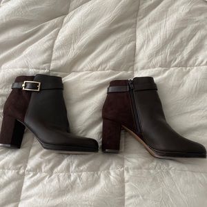 41 Hawthorne Brown Leather and Suede Booties